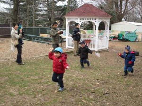 ｢親子で力を合わせた凧あげ」
